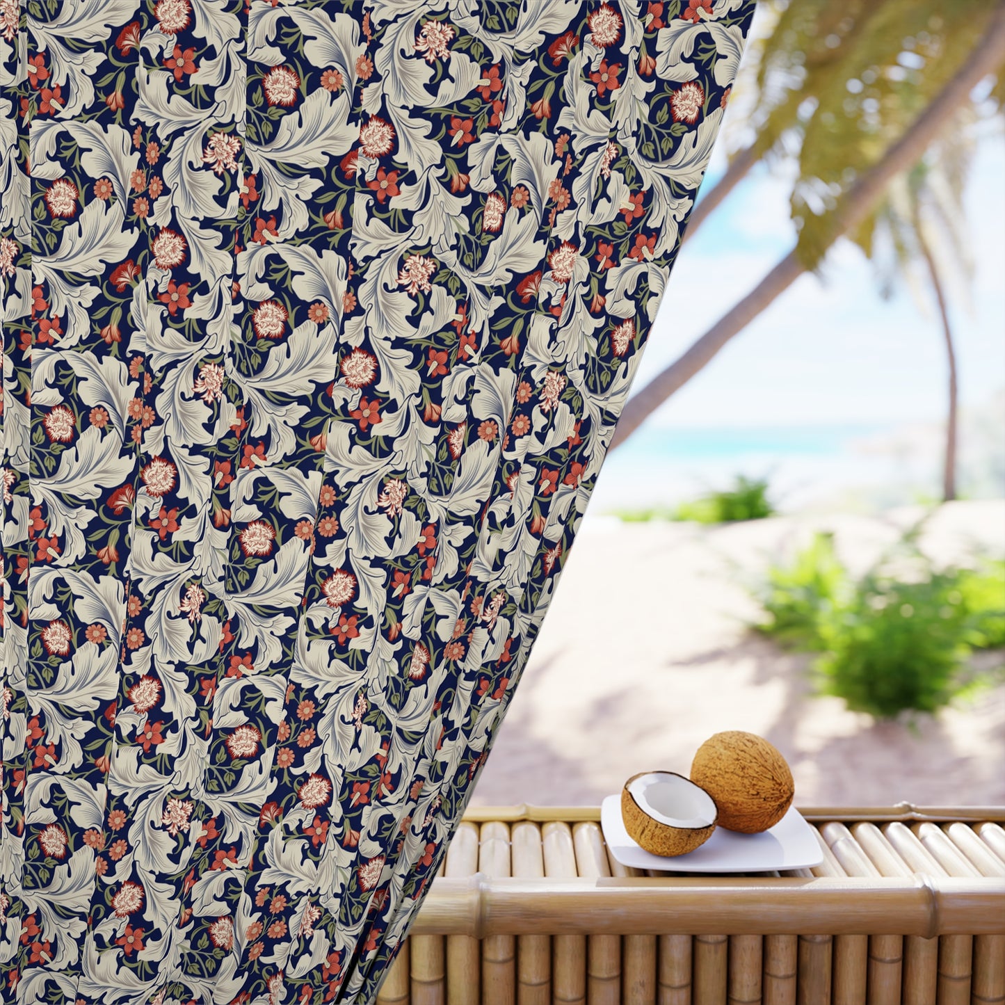 Blackout Window Curtain inspired by William Morris (1 Piece) - Leicester Collection (Royal)