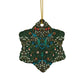 Ceramic Christmas Ornaments inspired by William Morris - Tulip Collection - Double Sided Print: 1pc, 3pcs, 5pcs, 10pcs