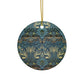 Ceramic Christmas Ornaments inspired by William Morris - Peacock & Dragon Collection - Double Sided Print: 1pc, 3pcs, 5pcs, 10pcs