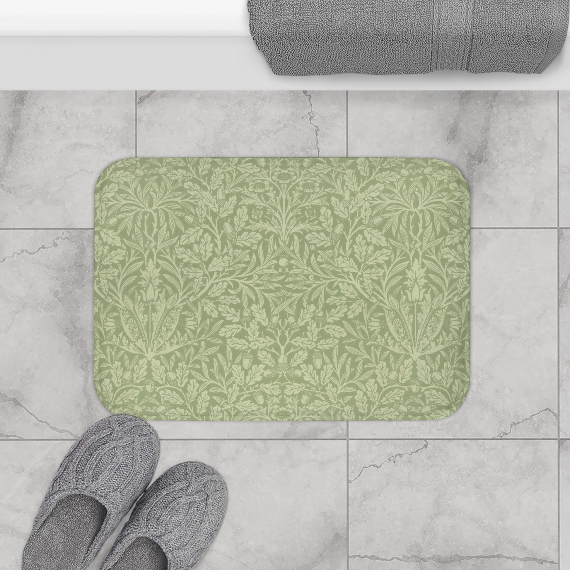 microfibre-bath-mat-by-william-morris-acorns-oak-leaves-green-9