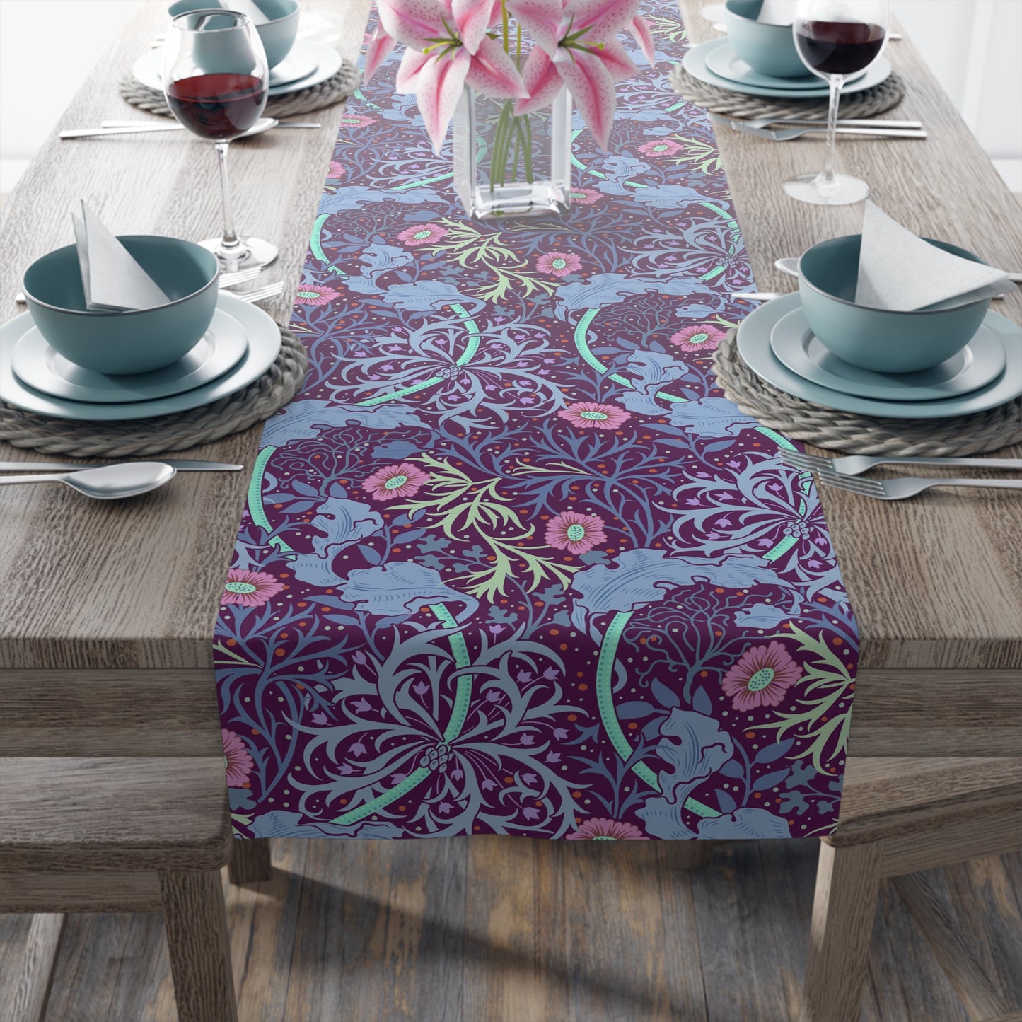 william-morris-co-table-runner-seaweed-collection-pink-flower-8