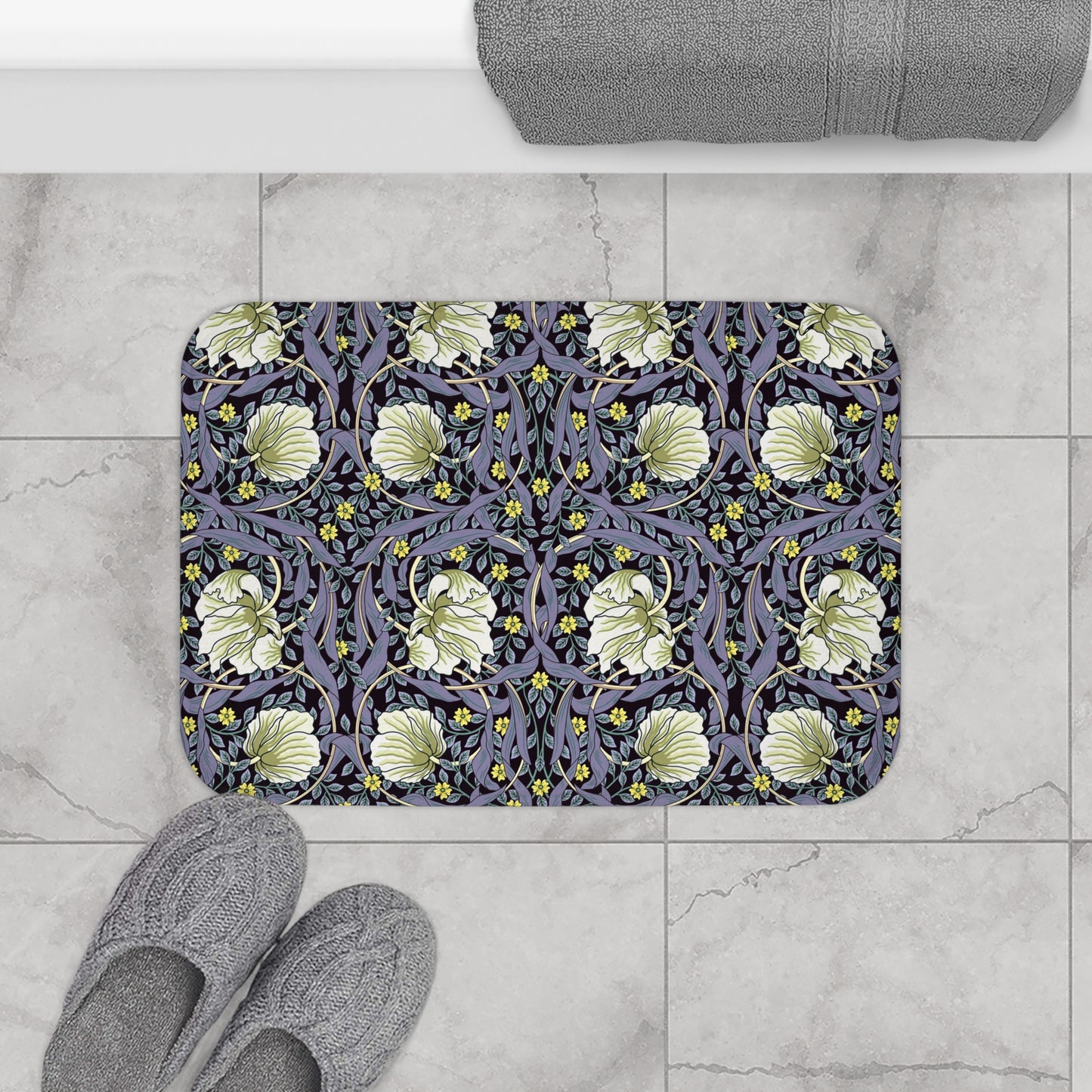 Microfibre Bath Mat inspired by William Morris - Pimpernel Collection (Lavender)