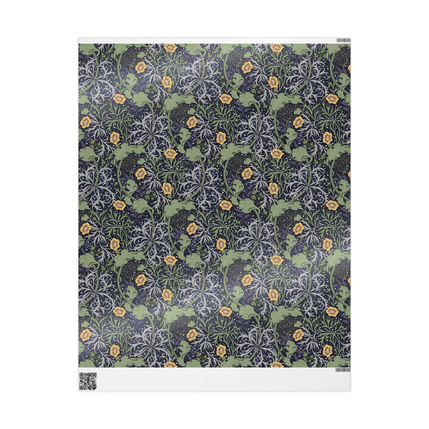 Gift Wrapping Paper inspired by William Morris - Seaweed Collection (Yellow Flower)