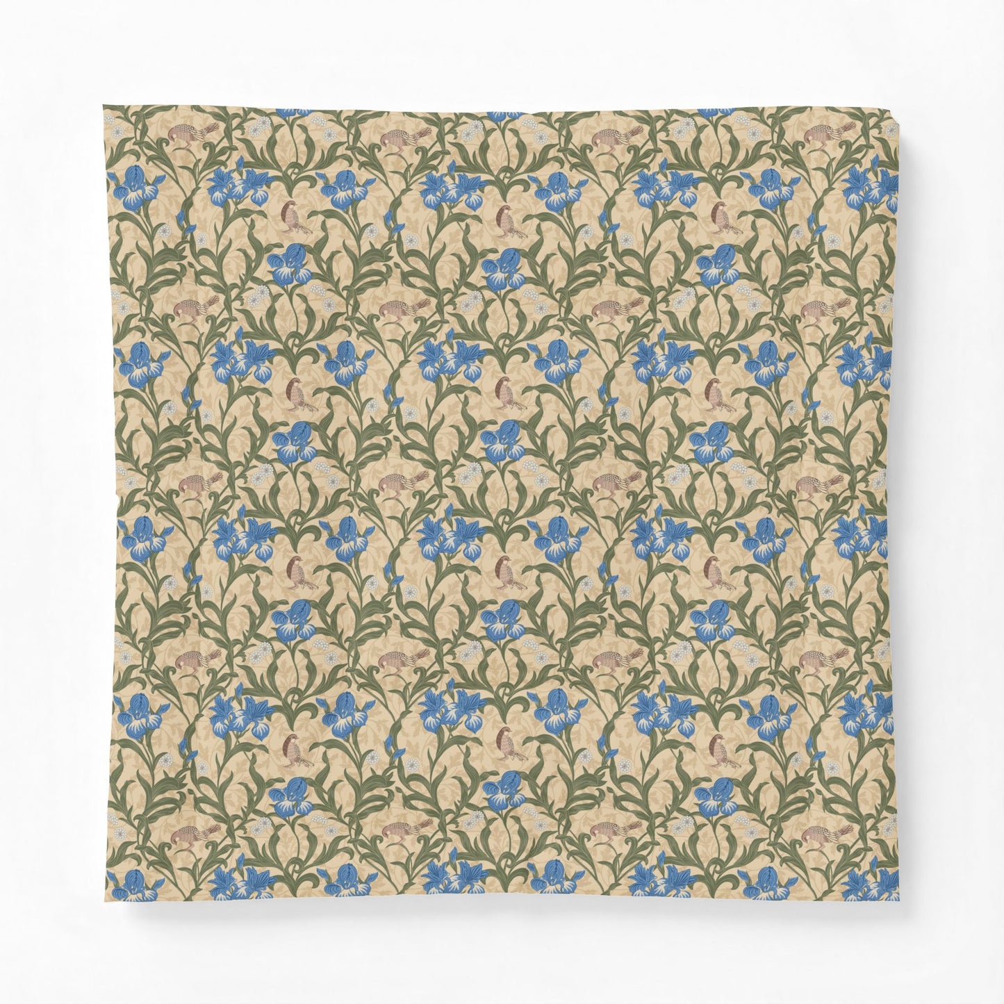 Cotton Comforter inspired by William Morris - Blue Iris Collection