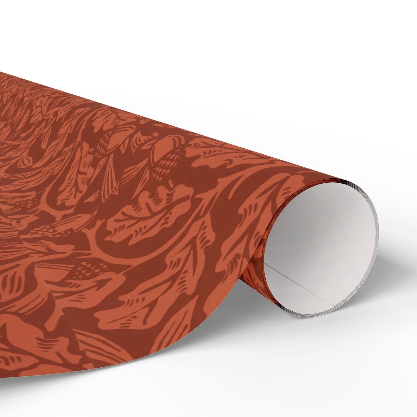 Christmas Wrapping Paper inspired by William Morris - Acorn & Oak Leaves Collection (Rust)