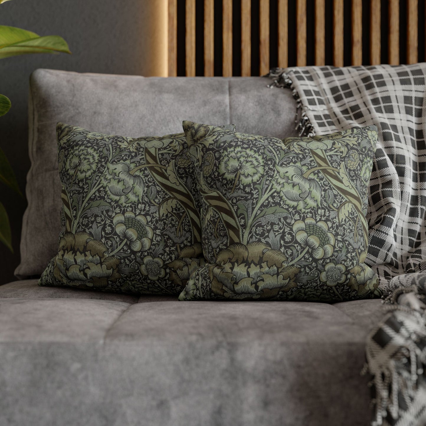 Cushion Cover inspired by William Morris - Wandle Collection (Grey)