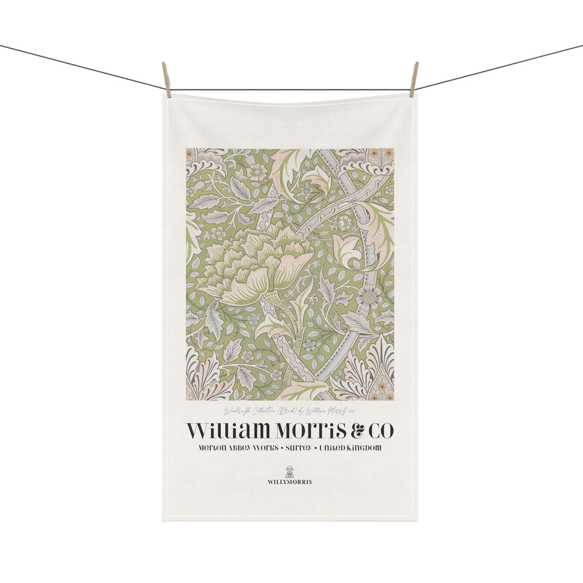 Kitchen Tea Towel inspired by William Morris - Windrush Collection (Brook) - Art Print