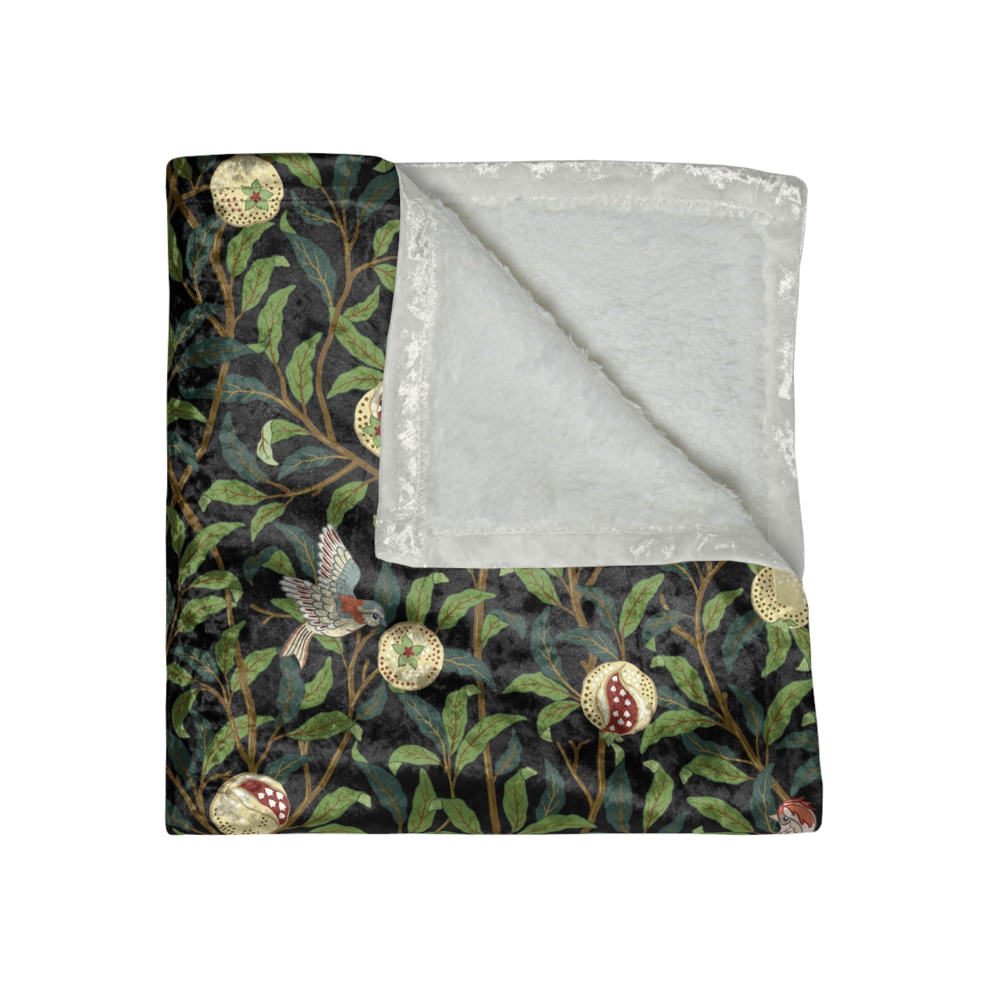 william-morris-co-lush-crushed-velvet-blanket-bird-pomegranate-collection-onyx-5