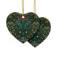 Ceramic Christmas Ornaments inspired by William Morris - Tulip Collection - Double Sided Print: 1pc, 3pcs, 5pcs, 10pcs