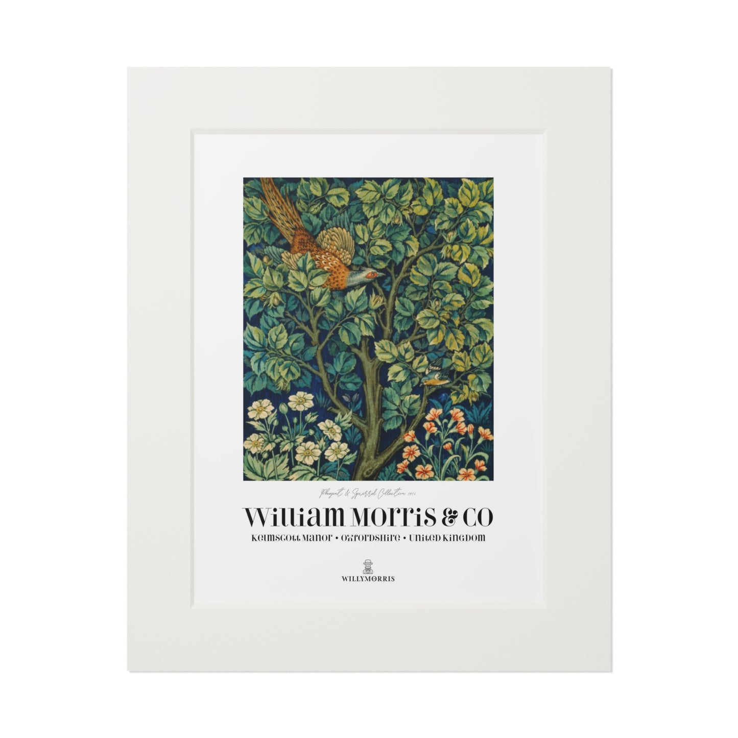 William Morris Botanical Fine Art Print with Passepartout Frame
