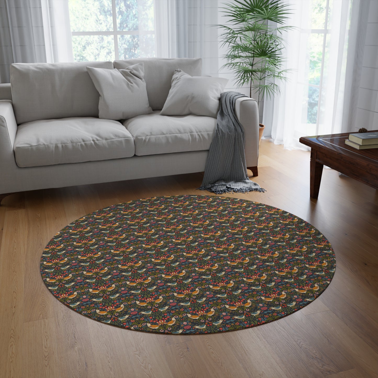 round-rug-by-william-morris-strawberry-thief-collection-ebony-5