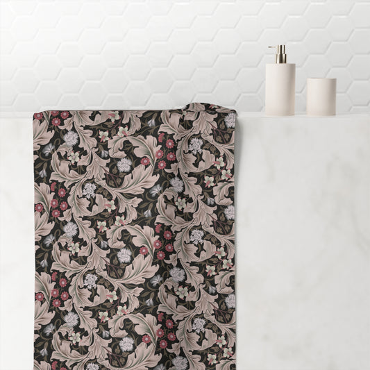Bath Towel inspired by William Morris - Leicester Collection (Mocha)
