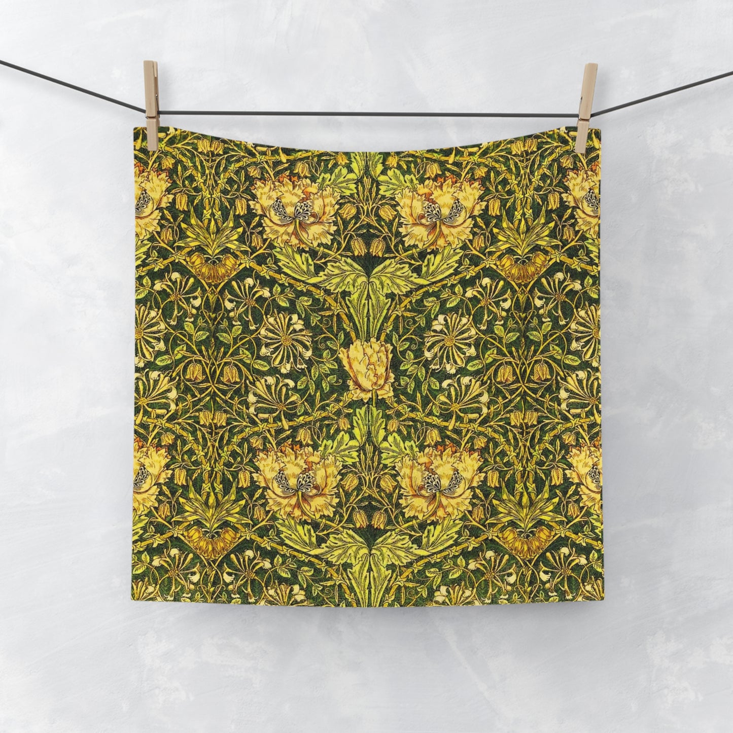 Washcloth inspired by William Morris - Honeysuckle & Tulip Collection (Gold)