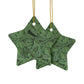 Ceramic Christmas Ornaments inspired by William Morris - Acanthus Collection (Green) - Double Sided Print: 1pc, 3pcs, 5pcs, 10pcs