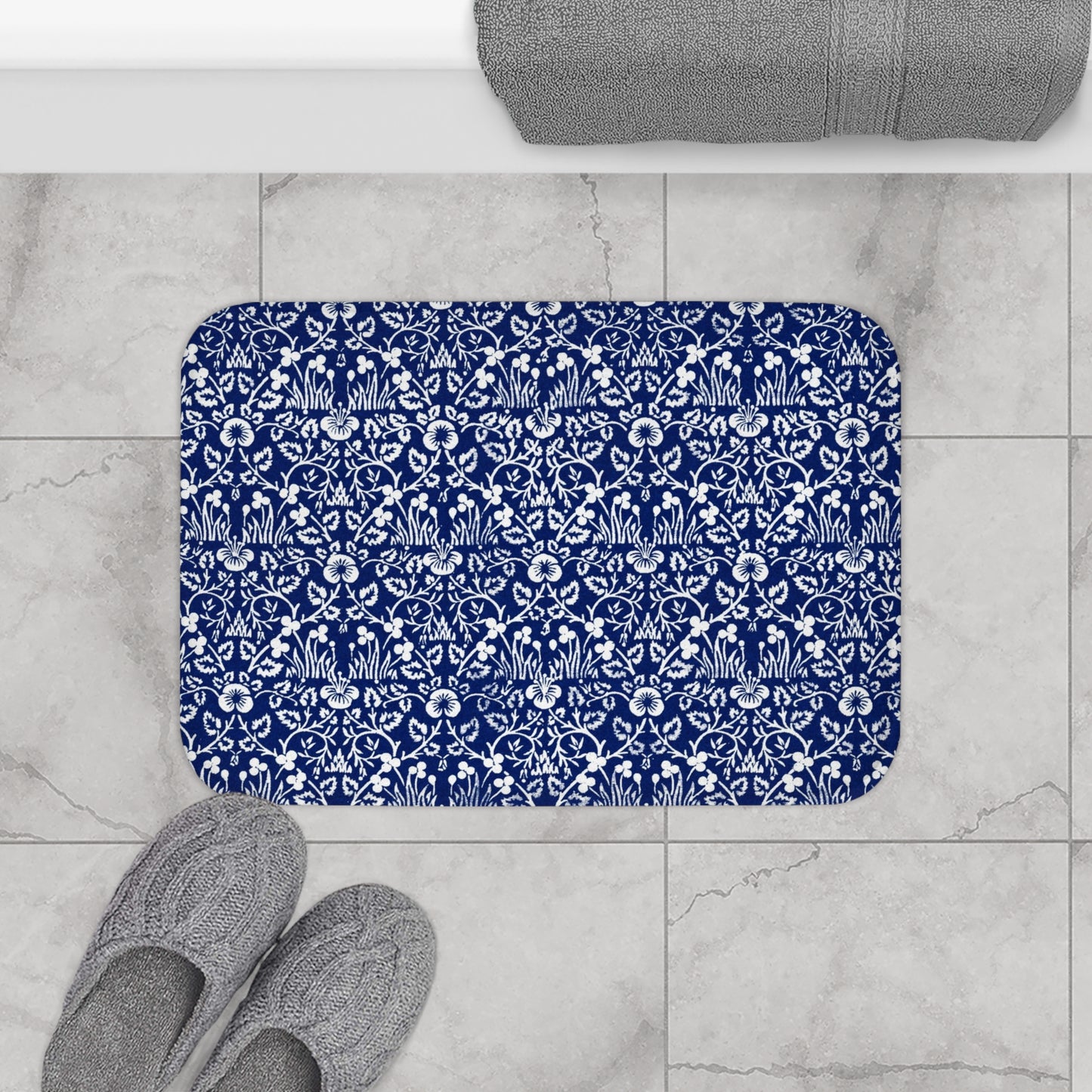 Microfibre Bath Mat inspired by William Morris - Eyebright Collection