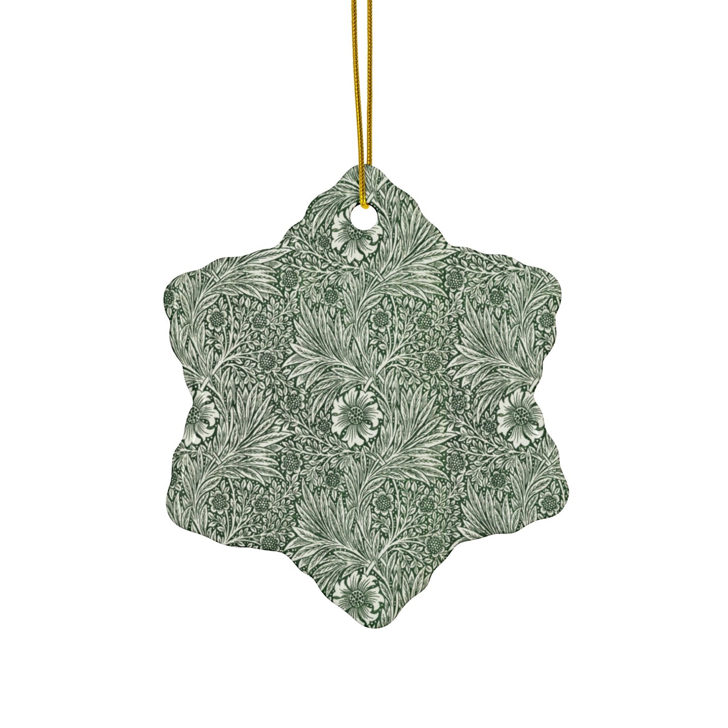 Ceramic Christmas Ornaments inspired by William Morris - Marigold Collection - Double Sided Print: 1pc, 3pcs, 5pcs, 10pcs