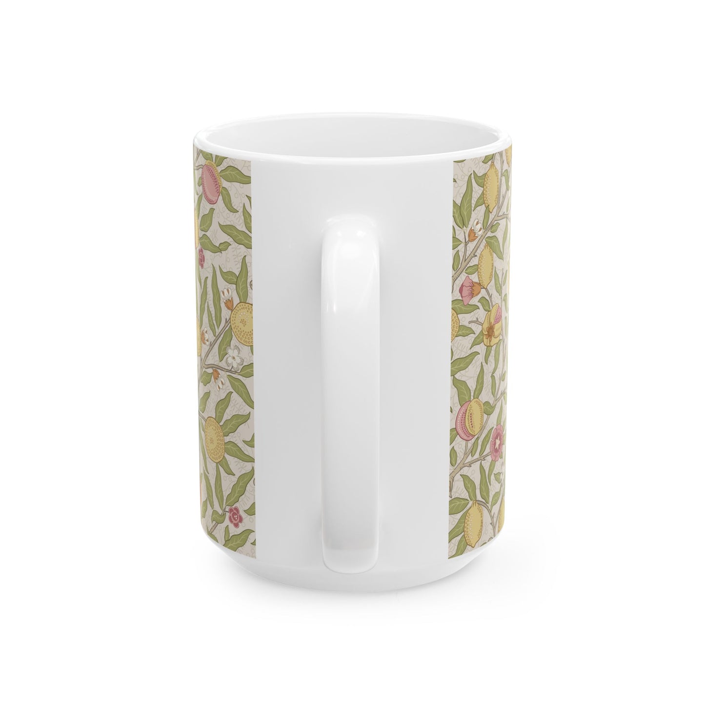 Ceramic Mug inspired by William Morris - Four Fruits Collection (Sand)