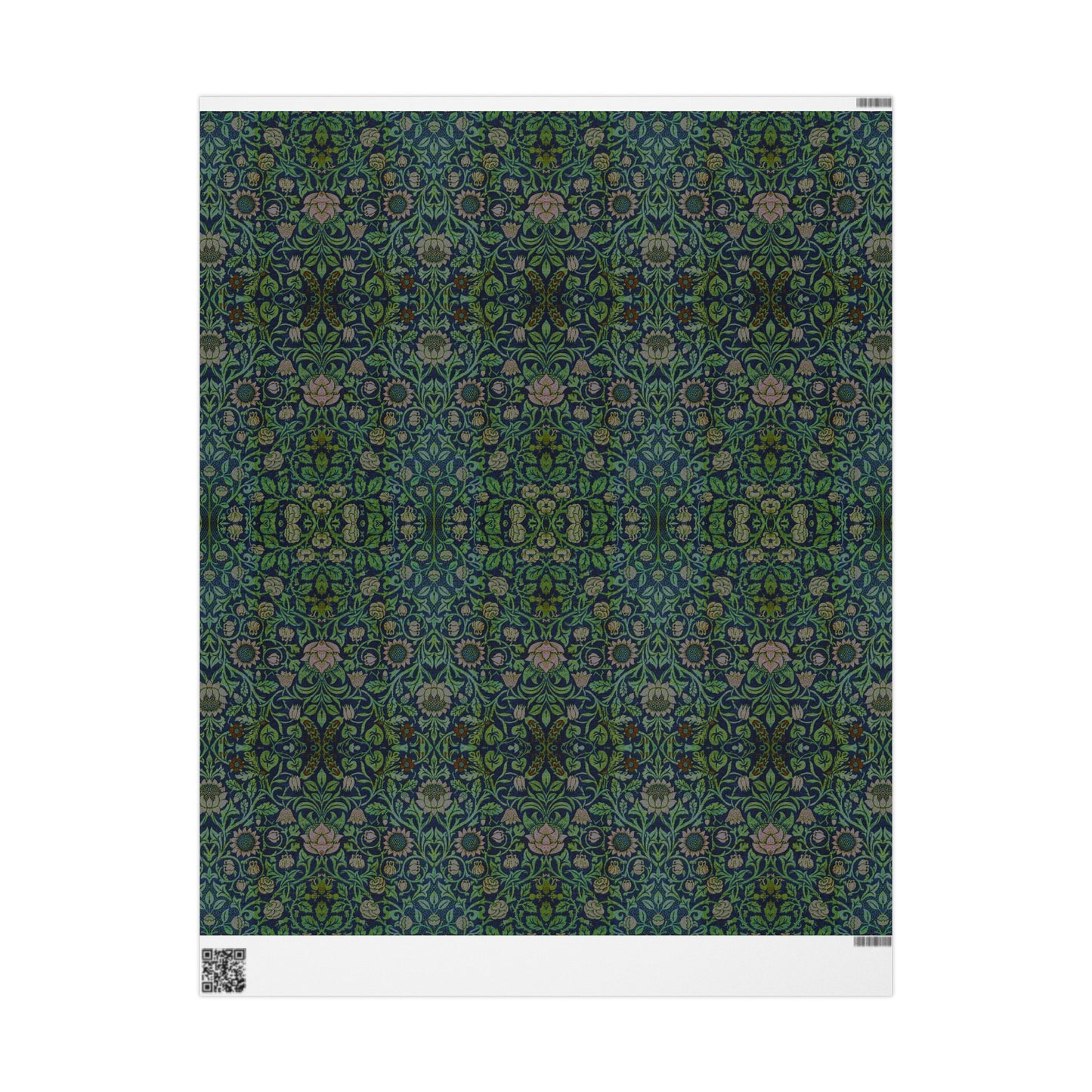 Gift Wrapping Paper inspired by William Morris - Violet & Columbine Collection (Green)