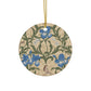 Ceramic Christmas Ornaments inspired by William Morris - Blue Iris Collection - Double Sided Print: 1pc, 3pcs, 5pcs, 10pcs