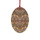 Wooden Christmas Ornaments inspired by William Morris - Strawberry Thief Collection (Crimson)