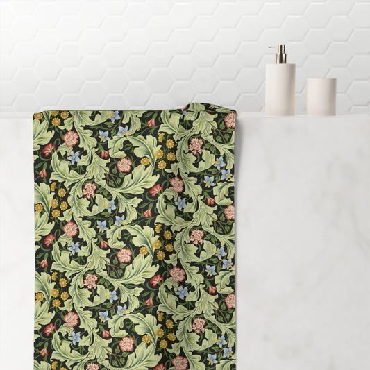 Bath Towel inspired by William Morris - Leicester Collection (Green)