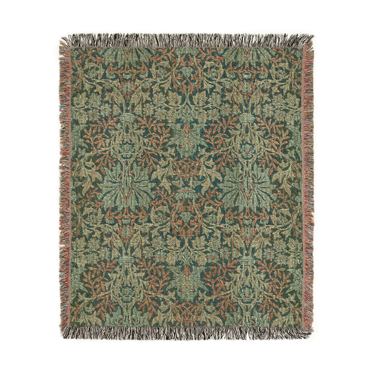 Woven Cotton Blanket inspired by William Morris - Flower Garden Collection