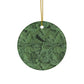Ceramic Christmas Ornaments inspired by William Morris - Acanthus Collection (Green) - Double Sided Print: 1pc, 3pcs, 5pcs, 10pcs