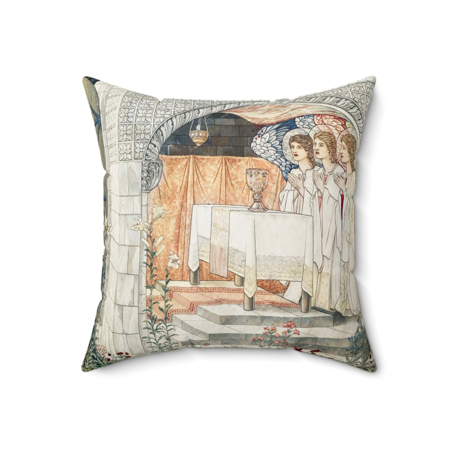 Faux Suede Cushion inspired by William Morris -