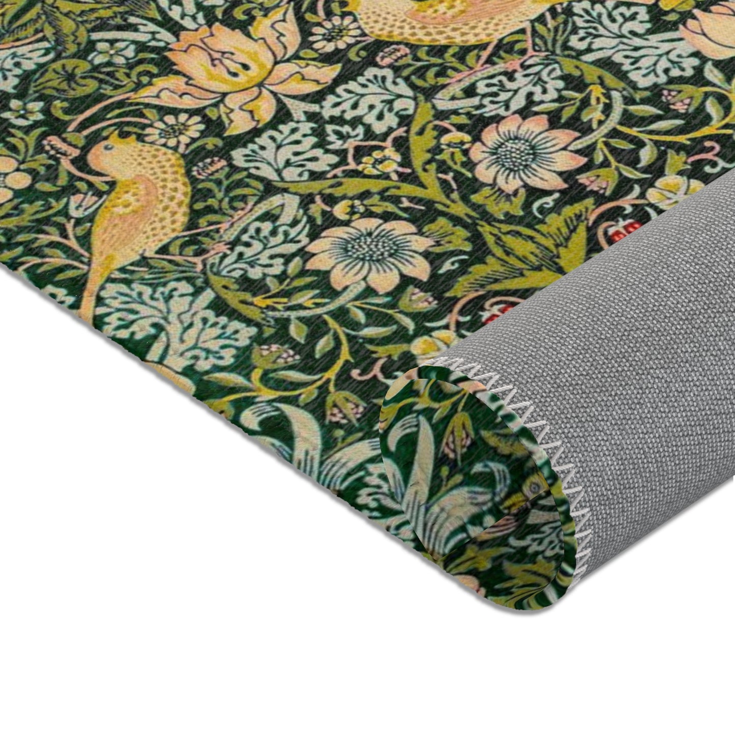 Area Rugs inspired by William Morris - Strawberry Thief Collection (Onyx)