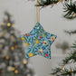 Ceramic Christmas Ornaments inspired by William Morris - Four Fruits Collection (Sky) - Double Sided Print: 1pc, 3pcs, 5pcs, 10pcs