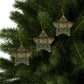 Ceramic Christmas Ornaments inspired by William Morris - Tulip & Rose Collection - Double Sided Print: 1pc, 3pcs, 5pcs, 10pcs