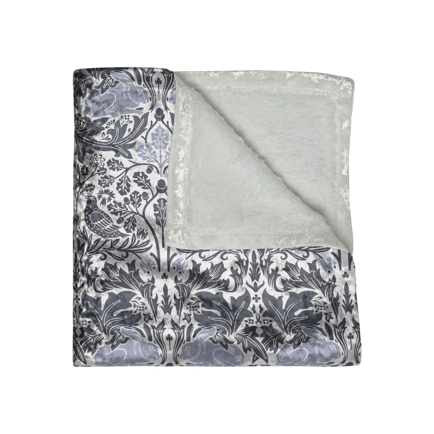 Velvet Blanket inspired by William Morris - Brer Rabbit Collection (Grey)