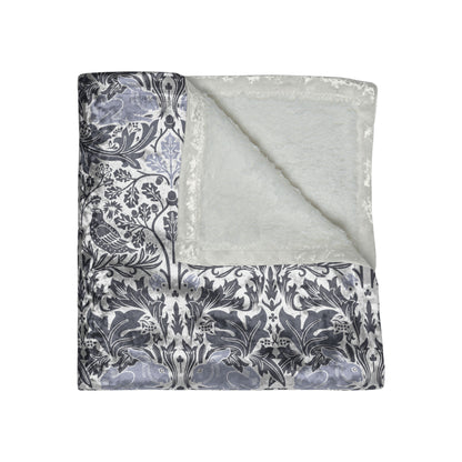 Velvet Blanket inspired by William Morris - Brer Rabbit Collection (Grey)