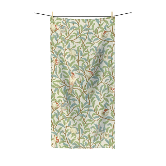William Morris & Co Luxury Polycotton Towel - Bird and Pomegranate Collection (Parchment)