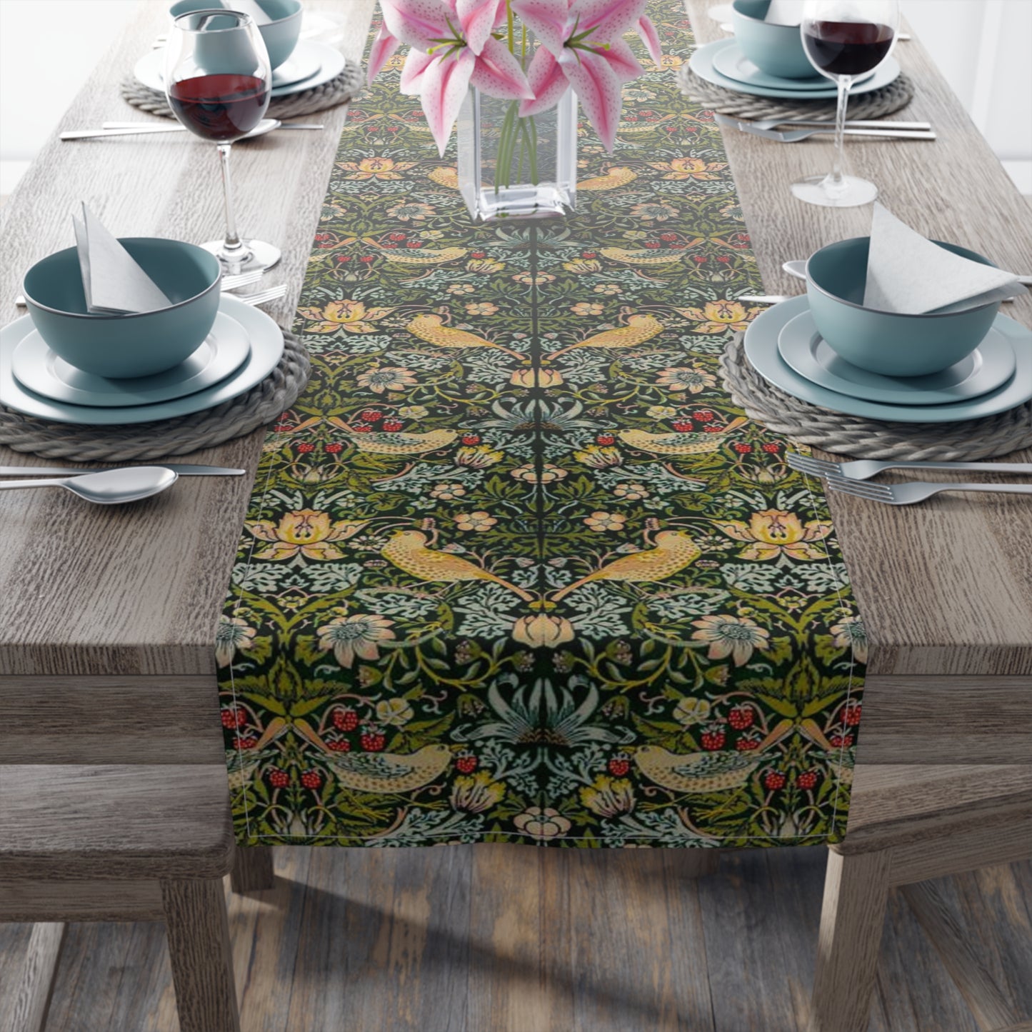 william-morris-co-table-runner-strawberry-thief-collection-ebony-3