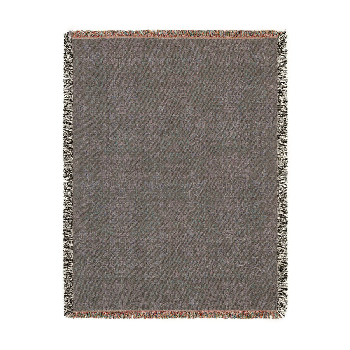 Woven Cotton Blanket inspired by William Morris - Flower Garden Collection