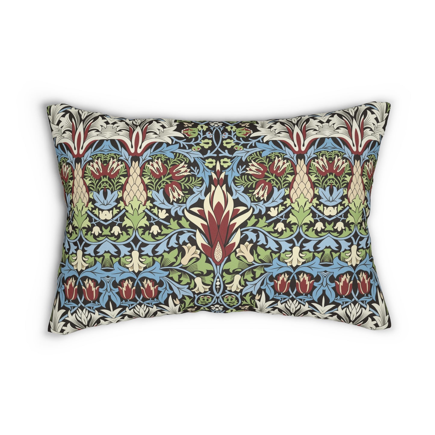 Lumbar Cushion inspired by William Morris -  Snakeshead Collection (Blue)