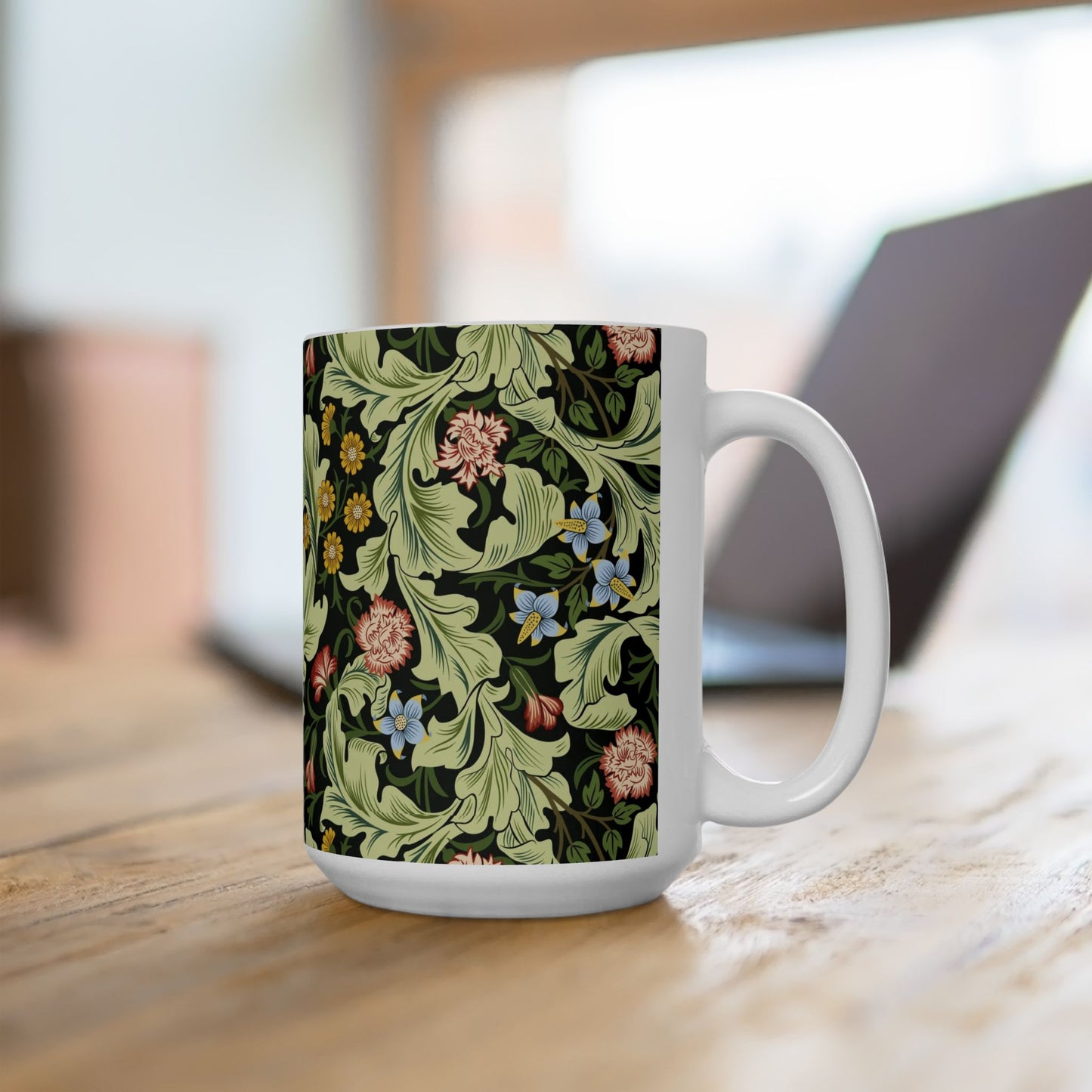 Ceramic Mug inspired by William Morris - Leicester Collection (Green)