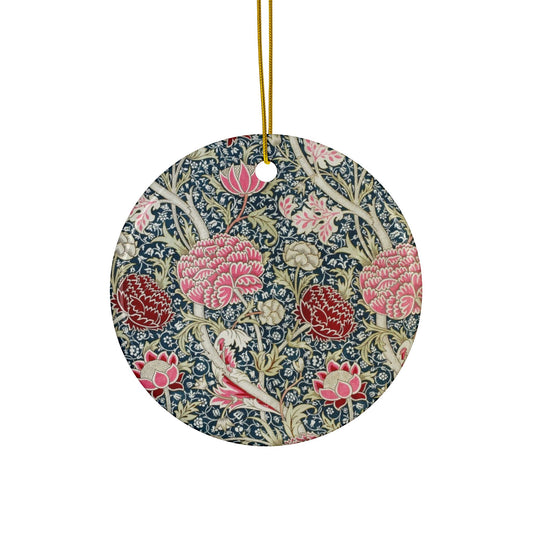 Ceramic Christmas Ornaments inspired by William Morris - Cray Collection - Double Sided Print: 1pc, 3pcs, 5pcs, 10pcs