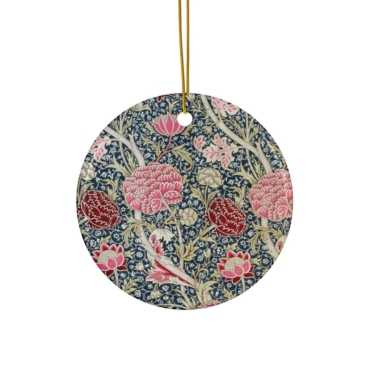Ceramic Christmas Ornaments inspired by William Morris - Cray Collection - Double Sided Print: 1pc, 3pcs, 5pcs, 10pcs