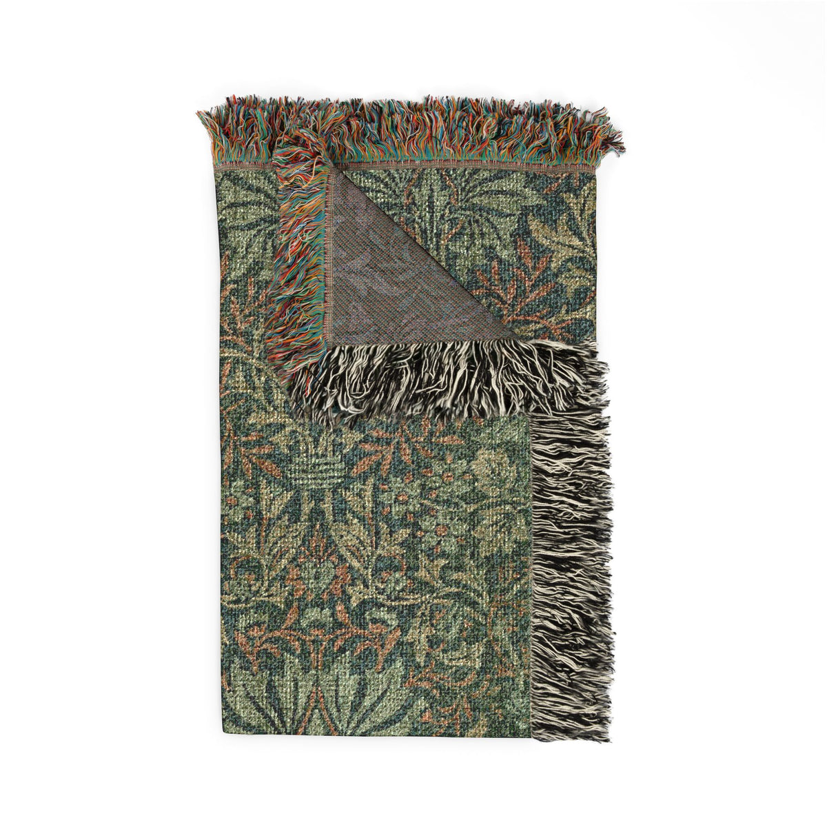 Woven Cotton Blanket inspired by William Morris - Flower Garden Collection