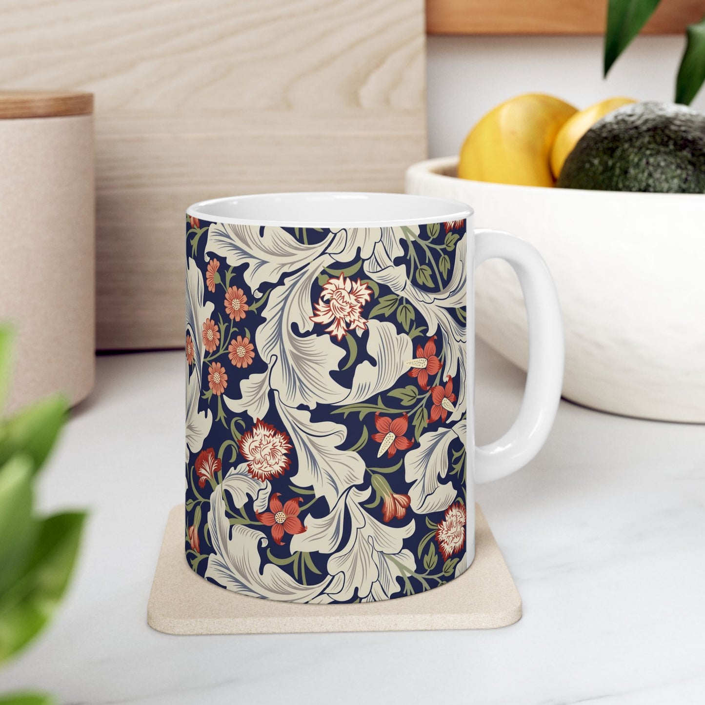 Ceramic Mug inspired by William Morris - Leicester Collection (Royal)