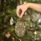 Wooden Christmas Ornaments inspired by William Morris - Rose Wreath Collection