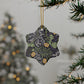 Ceramic Christmas Ornaments inspired by William Morris - Seaweed Collection (Yellow Flower) - Double Sided Print: 1pc, 3pcs, 5pcs, 10pcs