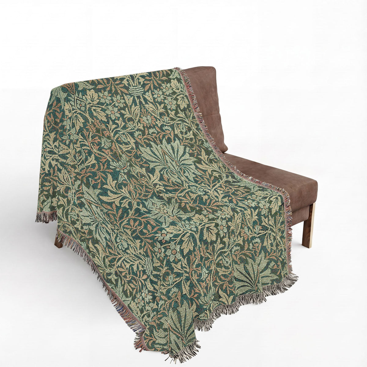 Woven Cotton Blanket inspired by William Morris - Flower Garden Collection