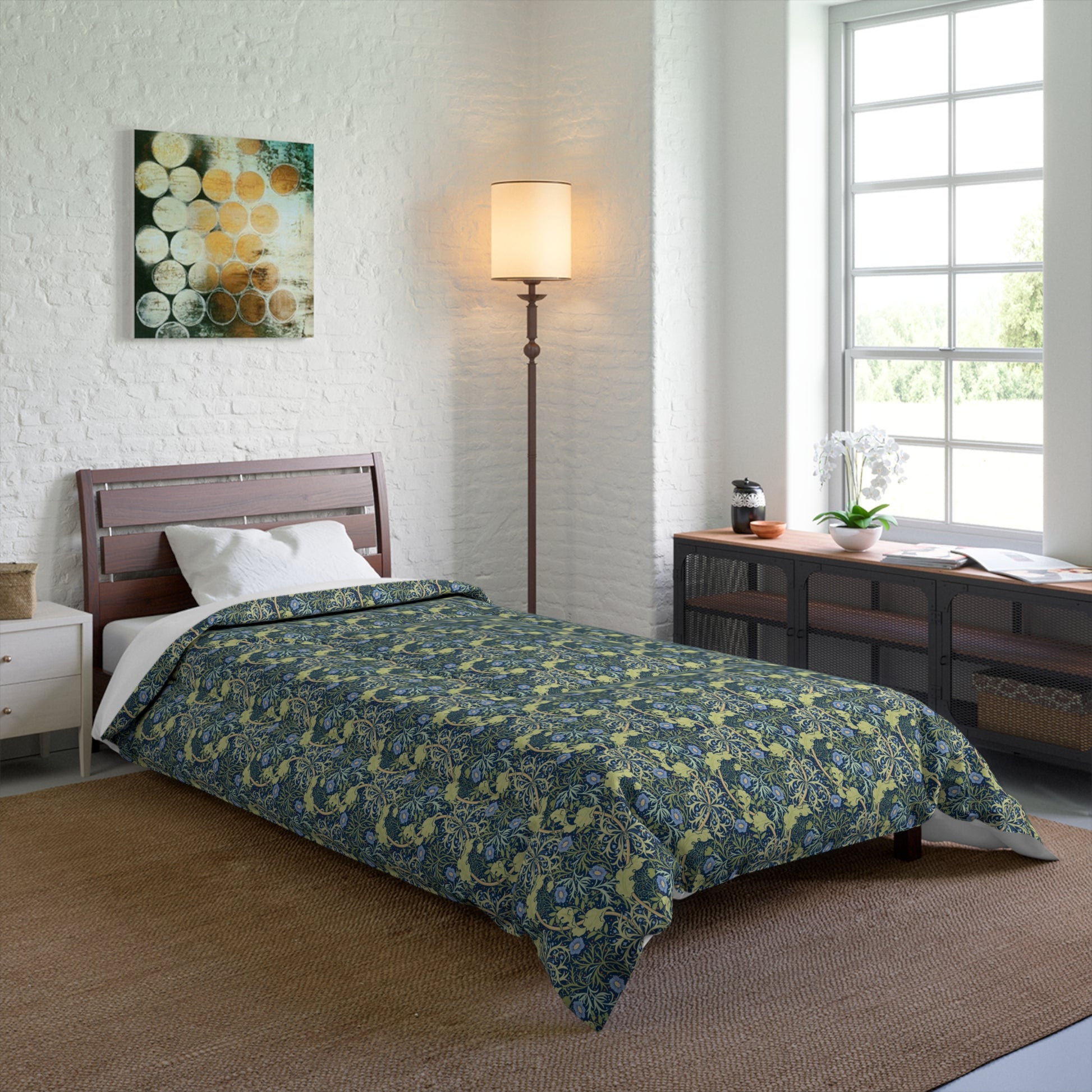 william-morris-co-comforter-seaweed-collection-blue-flower-4