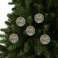 Ceramic Christmas Ornaments inspired by William Morris - Blue Iris Collection - Double Sided Print: 1pc, 3pcs, 5pcs, 10pcs