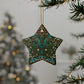Ceramic Christmas Ornaments inspired by William Morris - Tulip Collection - Double Sided Print: 1pc, 3pcs, 5pcs, 10pcs