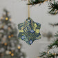 Ceramic Christmas Ornaments inspired by William Morris - Seaweed Collection (Blue Flower) - Double Sided Print: 1pc, 3pcs, 5pcs, 10pcs