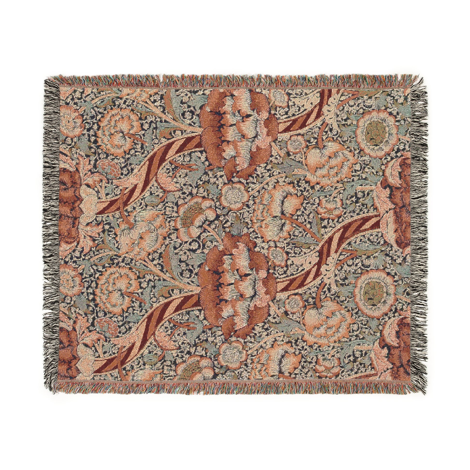 woven-cotton-blanket-by-william-morris-wandle-collection-red-3